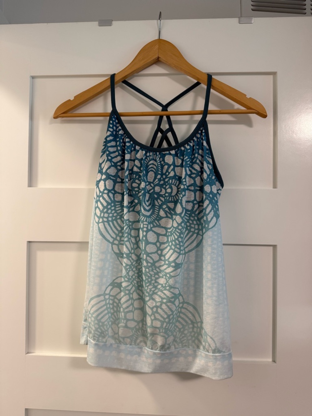 Prana Teal/Blue tank with built in light Sports Bra
